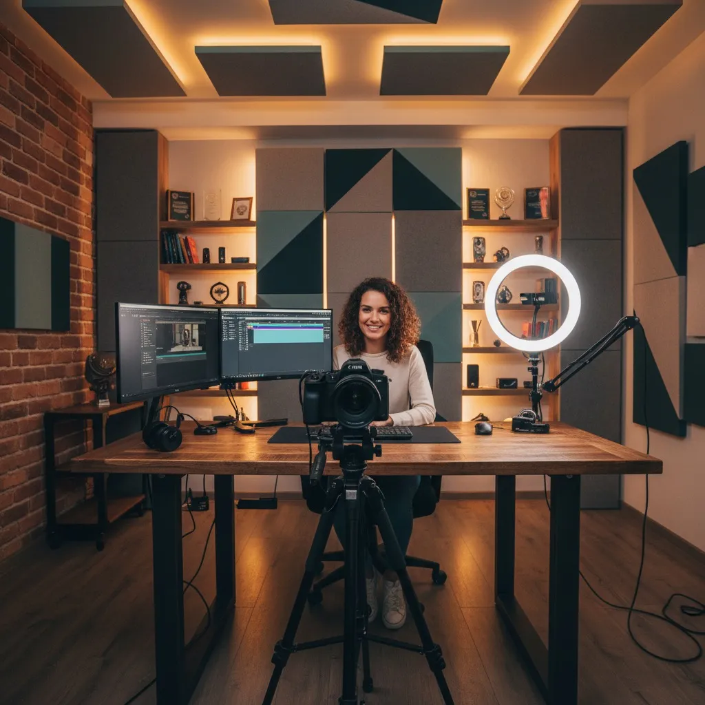 Content creator with camera equipment